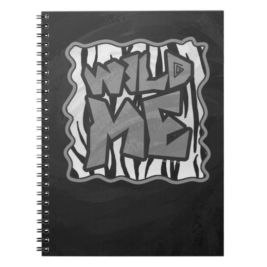Wilde me Tiger Black en White Print Notitieboek (Voorkant)