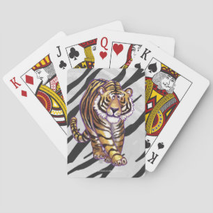 Wilde me Tiger Black en White Print Pokerkaarten