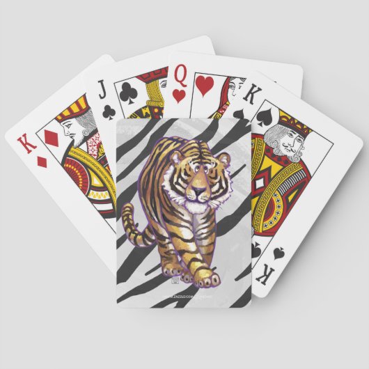 Wilde me Tiger Black en White Print Pokerkaarten (Achterkant)