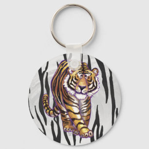 Wilde me Tiger Black en White Print Sleutelhanger