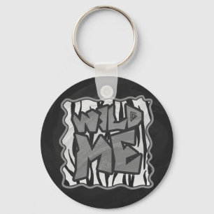 Wilde me Tiger Black en White Print Sleutelhanger