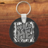 Wilde me Tiger Black en White Print Sleutelhanger (Voorkant)