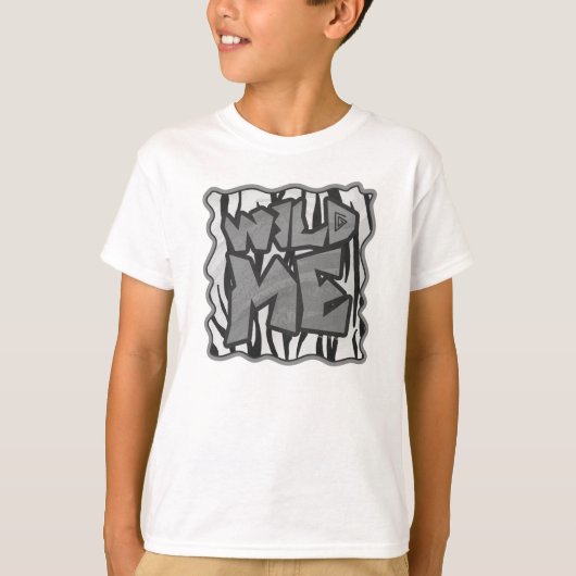Wilde me Tiger Black en White Print T-shirt (Voorkant)