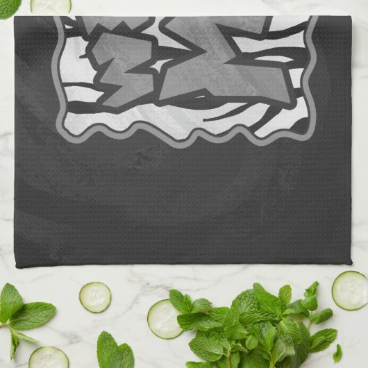 Wilde me Tiger Black en White Print Theedoek (Gevouwen)