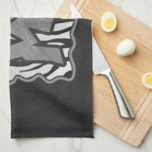 Wilde me Tiger Black en White Print Theedoek (Quarter Fold)