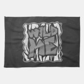Wilde me Tiger Black en White Print Theedoek (Horizontaal)