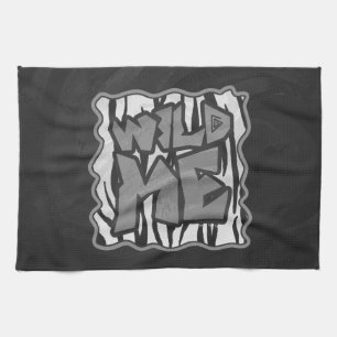 Wilde me Tiger Black en White Print Theedoek