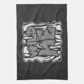 Wilde me Tiger Black en White Print Theedoek (Verticaal)