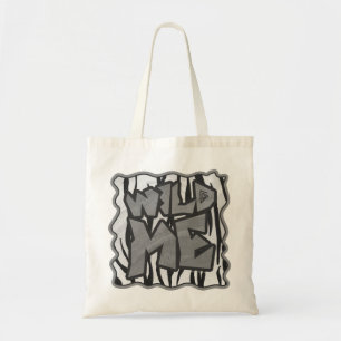 Wilde me Tiger Black en White Print Tote Bag