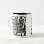 Wilde me Tiger Black en White Print Tweekleurige Koffiemok (Voorkant links)