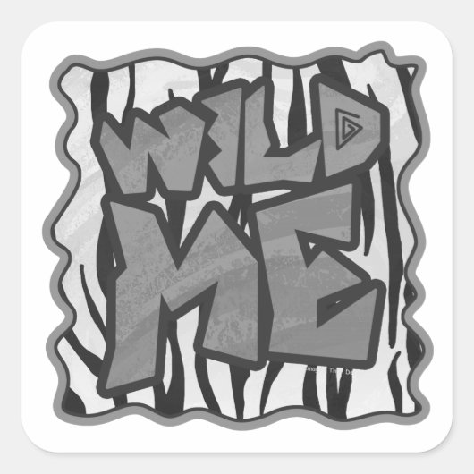 Wilde me Tiger Black en White Print Vierkante Sticker (Voorkant)