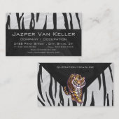 Wilde me Tiger Black en White Print Visitekaartje (Voorkant / Achterkant)