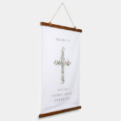 Wilde meauwe bloem kruist de Baptism Christening Hangend Wandkleed (Gebogen)