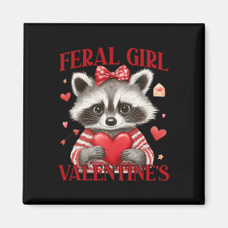 Wilde Meisje Valentijnsdag Wasbeer Harten Liefde V Magneet