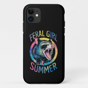 Wilde Meisje Zomer Opossum Tie Dye Wasbeer Case-Mate iPhone Case