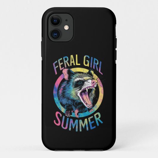 Wilde Meisje Zomer Opossum Tie Dye Wasbeer Case-Mate iPhone Case (Achterkant)