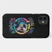 Wilde Meisje Zomer Opossum Tie Dye Wasbeer Case-Mate iPhone Case (Achterkant (horizontaal))