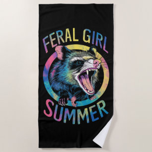 Wilde Meisje Zomer Opossum Tie Dye Wasbeer Strandlaken