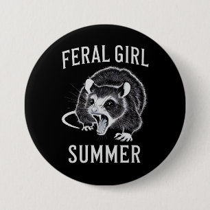 Wilde Meisje Zomer Opossum Vintage Ronde Button 7,6 Cm