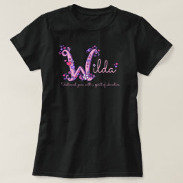 Wilde meisjes naam betekent W monogram harten T-shirt