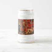 WILDE MENSEN IN DE DIER HUNT, DIEREN, Rode Floral Bierpul (Center)