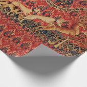 WILDE MENSEN IN DE DIER HUNT, DIEREN, Rode Floral Cadeaupapier (Hoek)