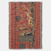 WILDE MENSEN IN DE DIER HUNT, DIEREN, Rode Floral Deken (Voorkant Verticaal)