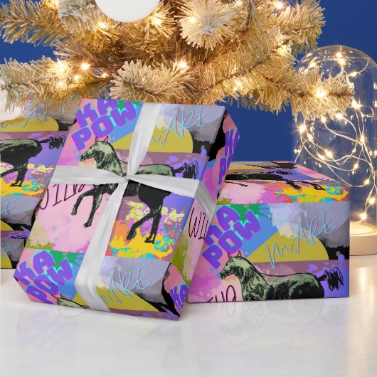 wilde merrie strip cadeaupapier (Feestdagen)