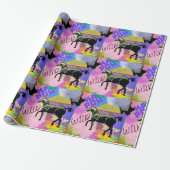 wilde merrie strip cadeaupapier (Uitgerold)