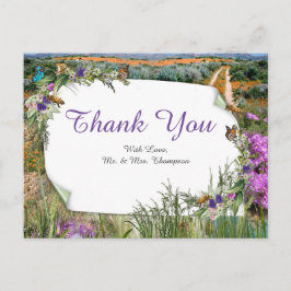 Wilde milieuvriendelijke grassen en lentbloemen briefkaart