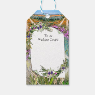 Wilde milieuvriendelijke grassen en lentbloemen cadeaulabel
