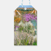 Wilde milieuvriendelijke grassen en lentbloemen cadeaulabel (Achterkant)