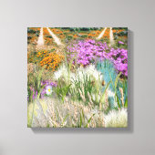 Wilde milieuvriendelijke grassen en lentbloemen canvas afdruk (Voorkant)
