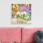 Wilde milieuvriendelijke grassen en lentbloemen canvas afdruk (Insitu (Woonkamer))