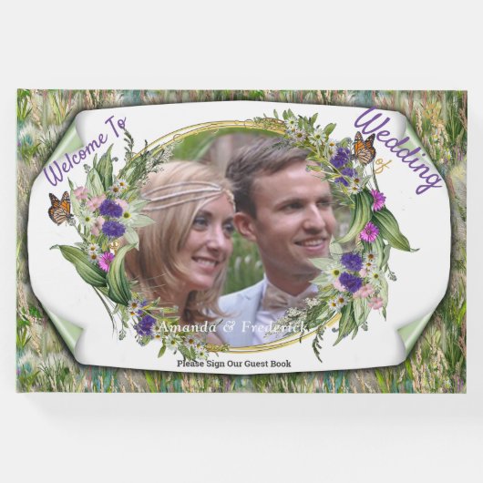 Wilde milieuvriendelijke grassen en lentbloemen gastenboek (Voorkant)