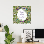 Wilde milieuvriendelijke grassen en lentbloemen poster (Thuiskantoor)