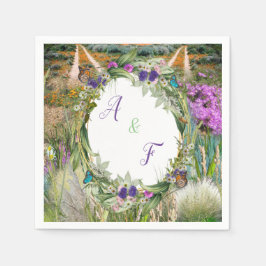 Wilde milieuvriendelijke grassen en lentbloemen servet