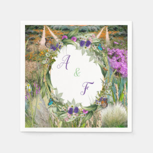 Wilde milieuvriendelijke grassen en lentbloemen servet