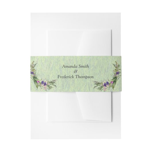 Wilde milieuvriendelijke grassen en lentbloemen uitnodigingen wikkel (Voorkant Voorbeeld)