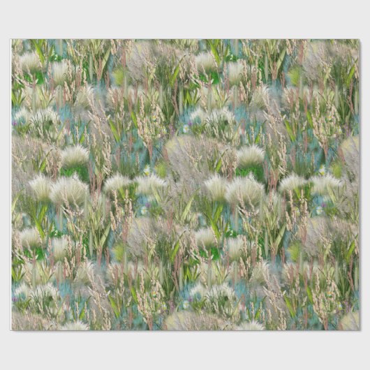 Wilde milieuvriendelijke inheemse grassen in het v cadeaupapier (Vlak)