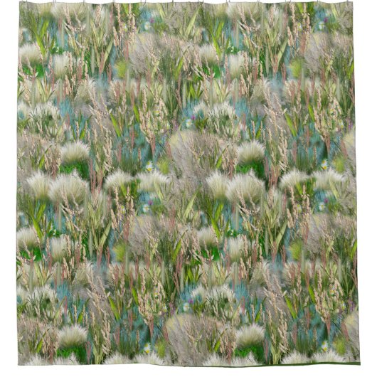 Wilde milieuvriendelijke inheemse grassen in het v douchegordijn (Voorkant)