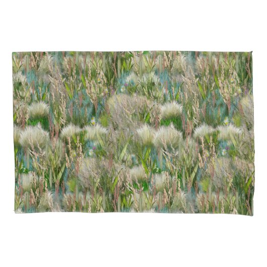 Wilde milieuvriendelijke inheemse grassen in het v kussensloop (Voorkant)