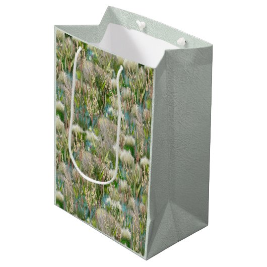 Wilde milieuvriendelijke inheemse grassen in het v medium cadeauzakje (Voorkant Gekanteld)