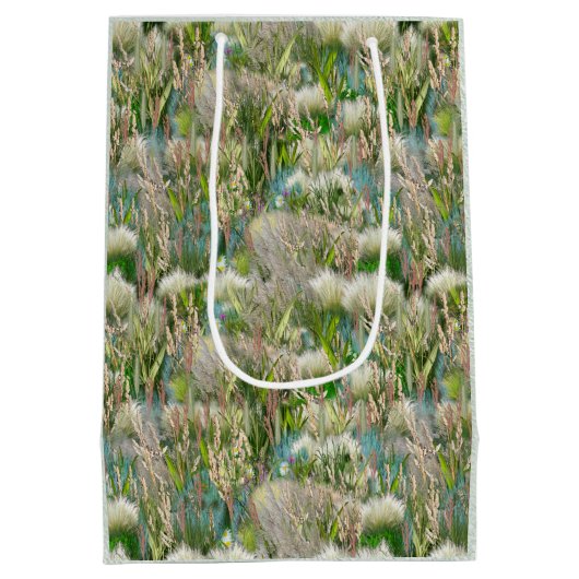 Wilde milieuvriendelijke inheemse grassen in het v medium cadeauzakje (Achterkant)