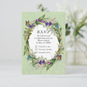 Wilde milieuvriendelijke lentevloeren RSVP kaartje (Staand voorkant)