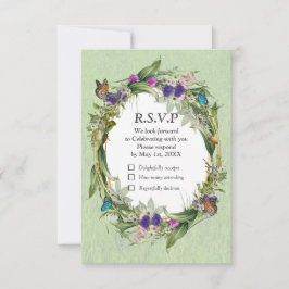 Wilde milieuvriendelijke lentevloeren RSVP kaartje