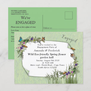 Wilde milieuvriendelijke lentevloeren uitnodiging briefkaart