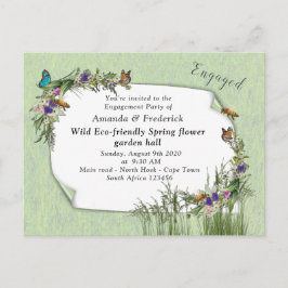 Wilde milieuvriendelijke lentevloeren uitnodiging briefkaart