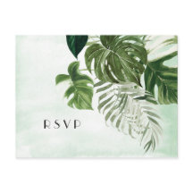 Wilde monstera tropisch gebladerte Trouwen RSVP