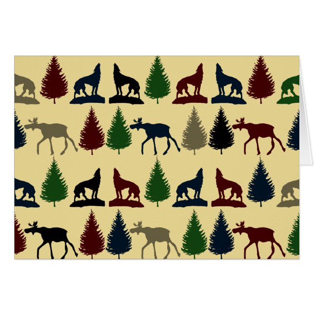 Wilde Moose Wolf Wilderness Mountain Cabin Rustic (Voorkant Horizontaal)